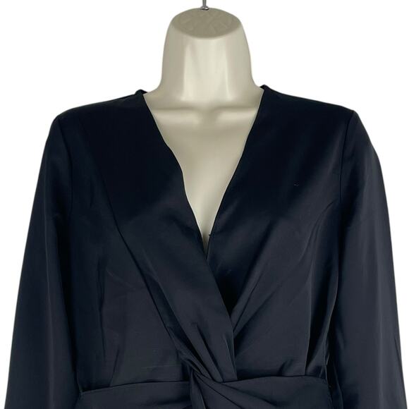 Express V Neck Long Sleeve Twist Front Top Black Size XS - Picture 5 of 9